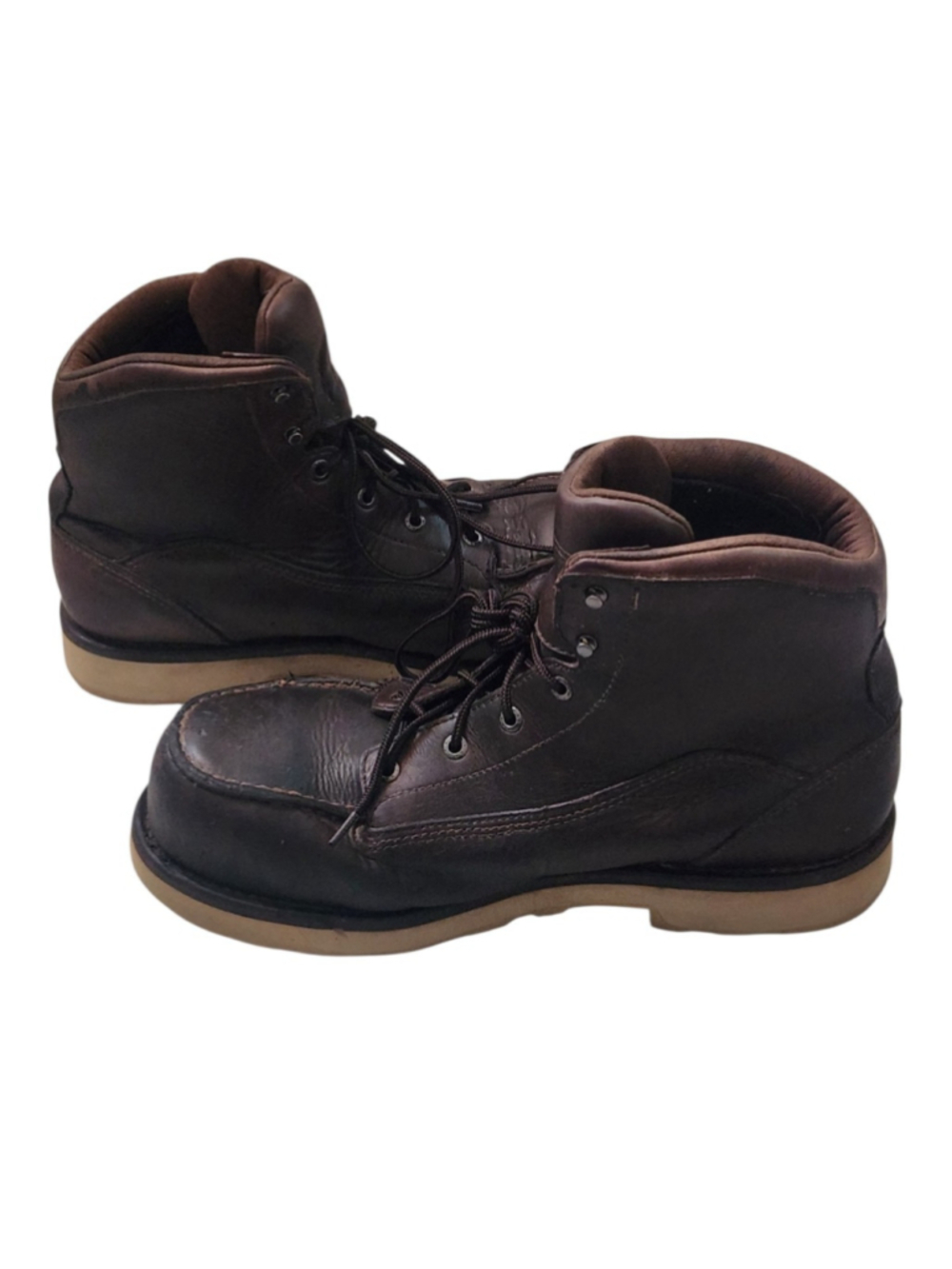 Red Wing Shoes Brown Leather Work Boots with Tan Sole